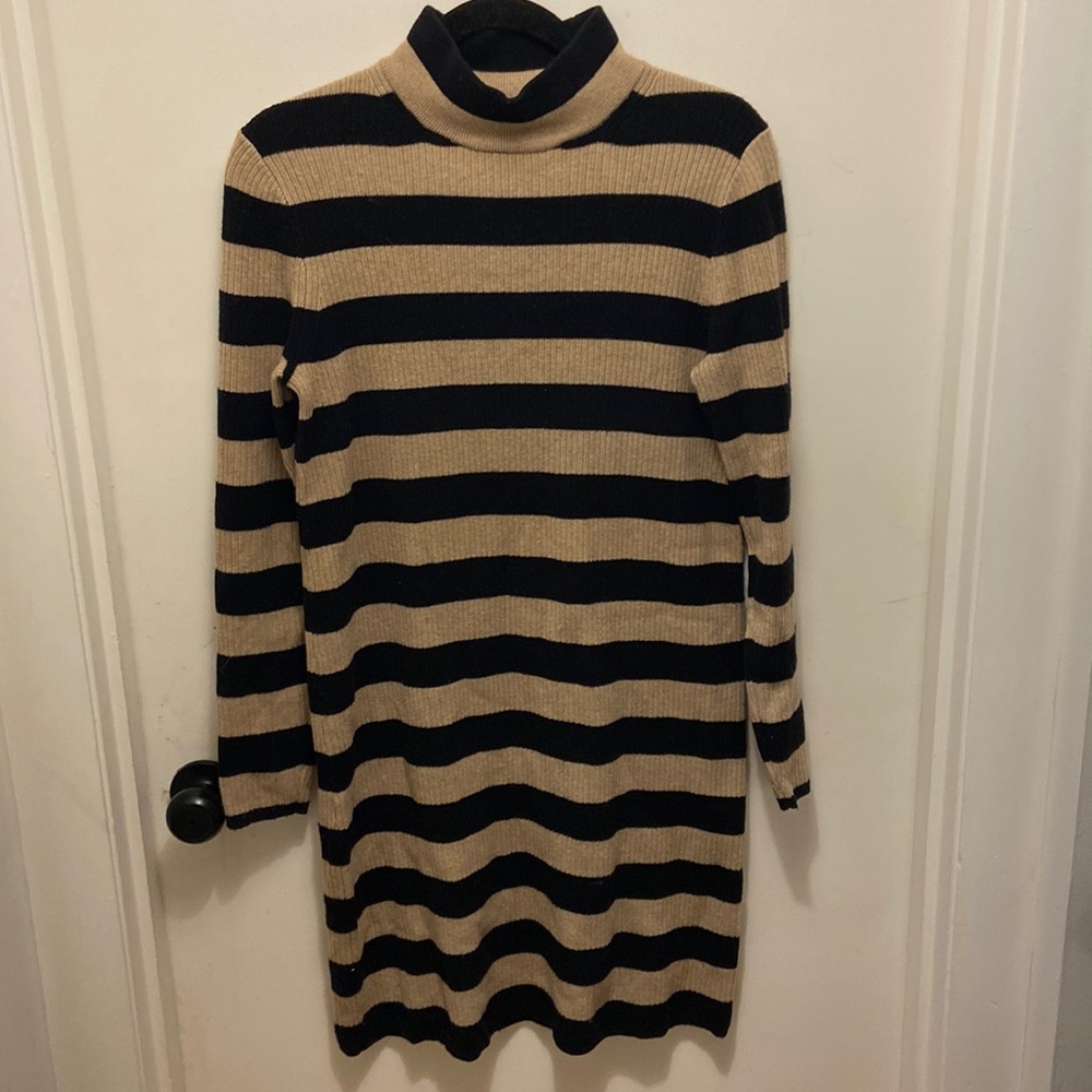 JCrew Striped Mockneck Sweater Dress